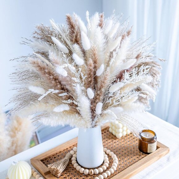 Other - NEW 96PCS Natural Dried Pampas Grass Home Decor Bouquet Phragmites Dried Flower.